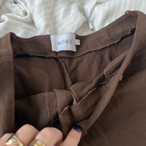 RUMER x Revolve Mecca Low Slung Pant in Brown - Picture 5 of 5